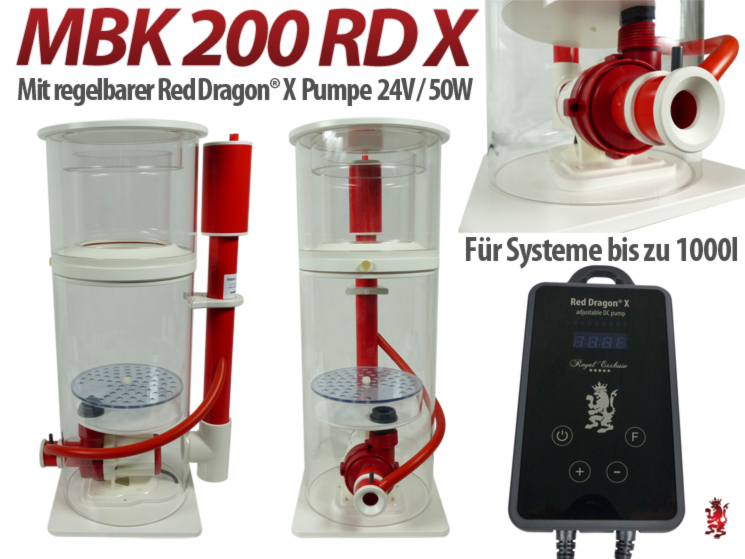 Royal Exclusiv Abschäumer MiniBubbleKing 200 MBK mit pumpe Red Dragon X