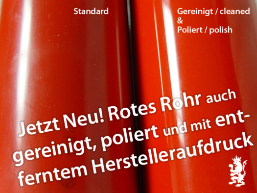 rotes PVC Rohr poliert