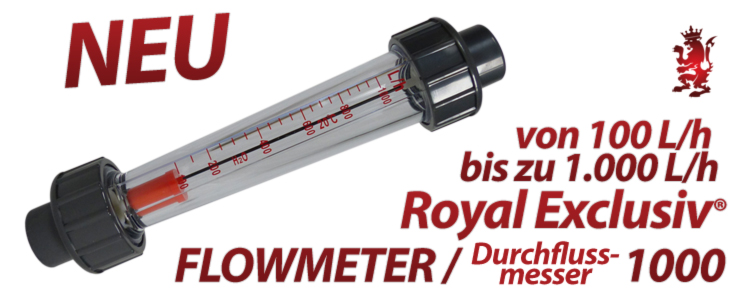 Royal Exclusiv Verrohrung Zubehör Tank Aquarium Flowmeter Durchflussmesser Mengen messer PVC-U grau