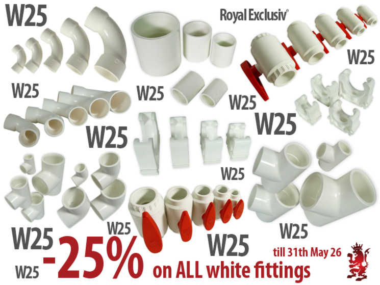 Royal Exclusiv plumbing white line fittings finttinge