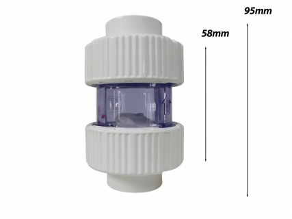 PVC Rückschlagventil Ø 25mm weiß Kurze/Kompakte Ausführung