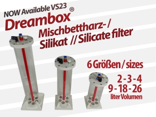 Dreambox Mischbettharzfilter / Silikatfilter   Ø 100mm    2 - 3 - 4 Liter Volumen